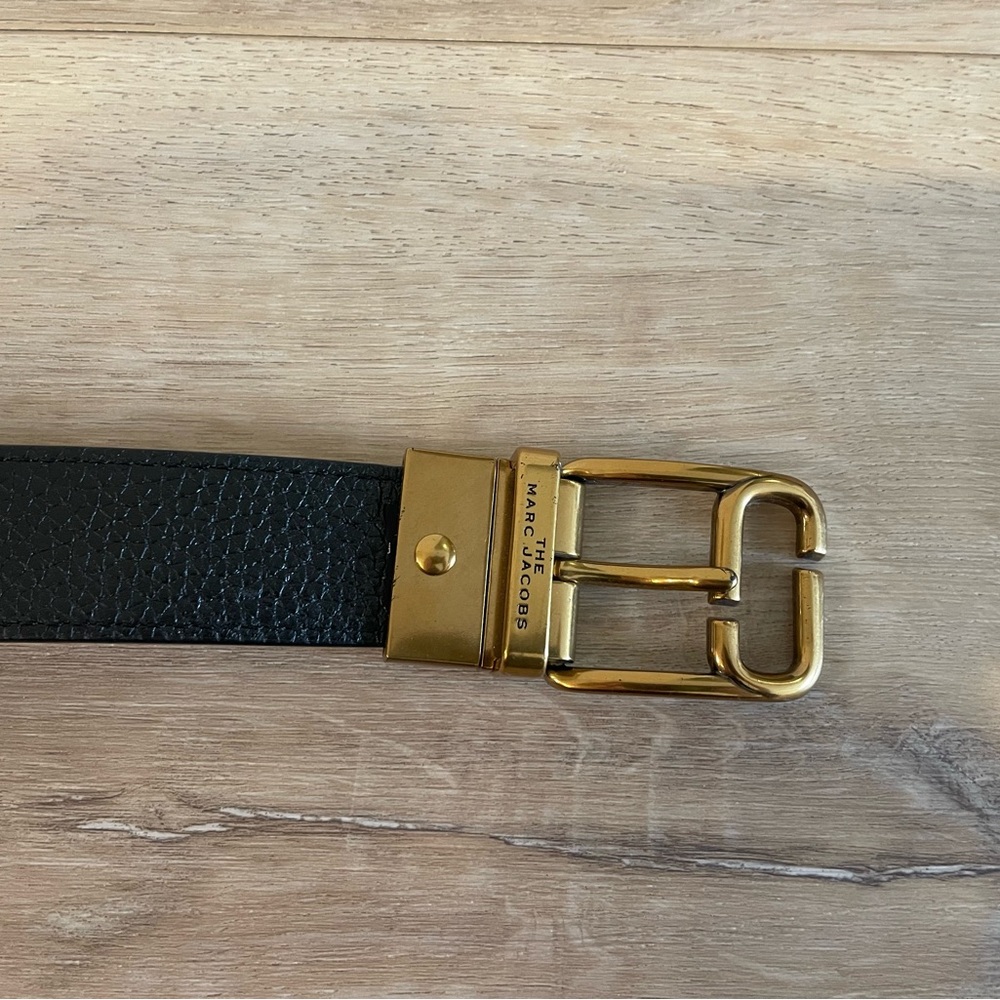 MARC JACOBS REVERSIBLE BELT BLACK/MUSTARD